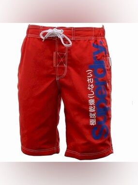 Superdry Quick Dry Boardshorts Red Swim Trunks shorts Men’s Size M